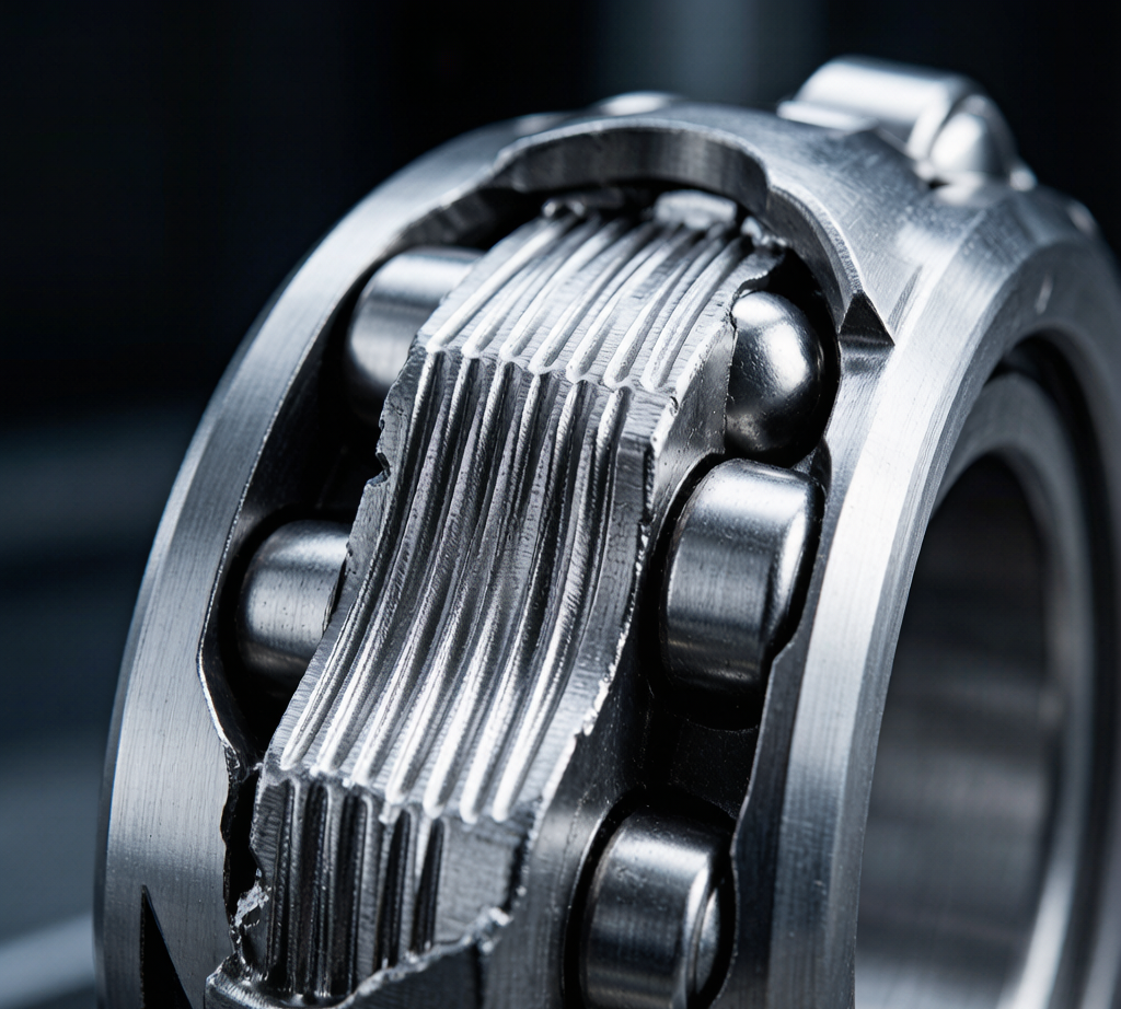 Bearing raceway electrical erosion fluting pattern - washboard grooves from VFD shaft currents