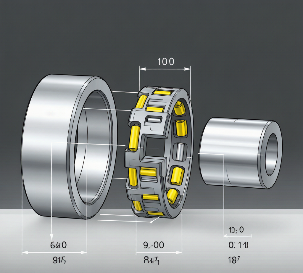 Needle roller bearing exploded view technical diagram