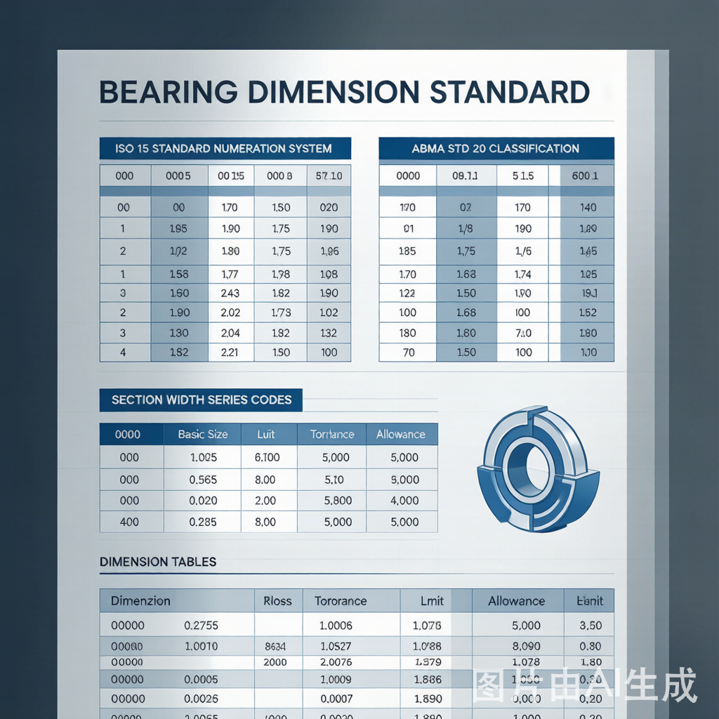 ISO 15 and ABMA Std 20 bearing dimension standard reference codes
