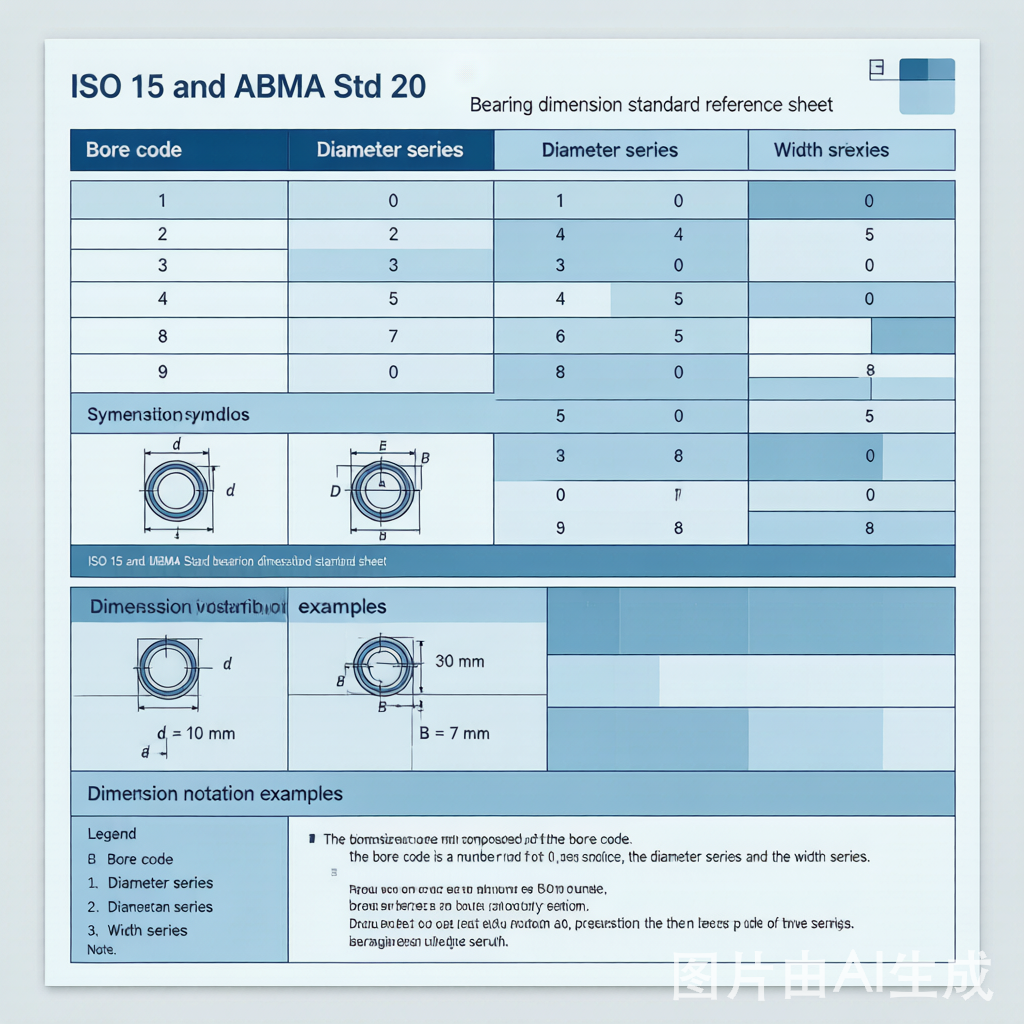 ISO 15 and ABMA Std 20 bearing dimension standard reference codes