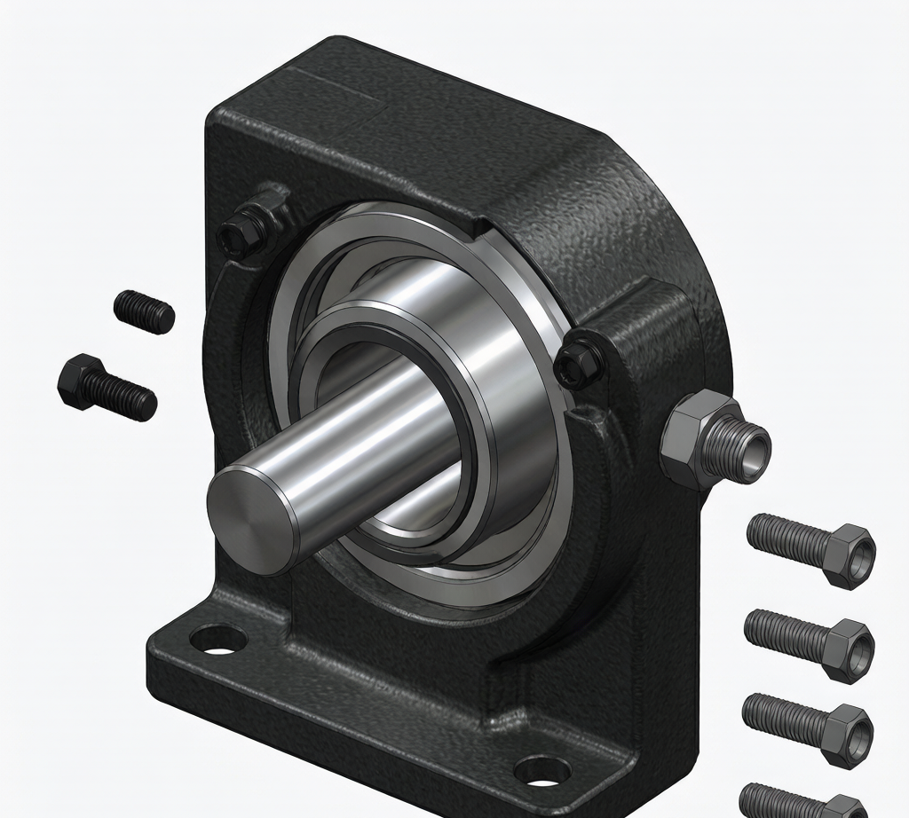 Pillow block bearing exploded assembly diagram