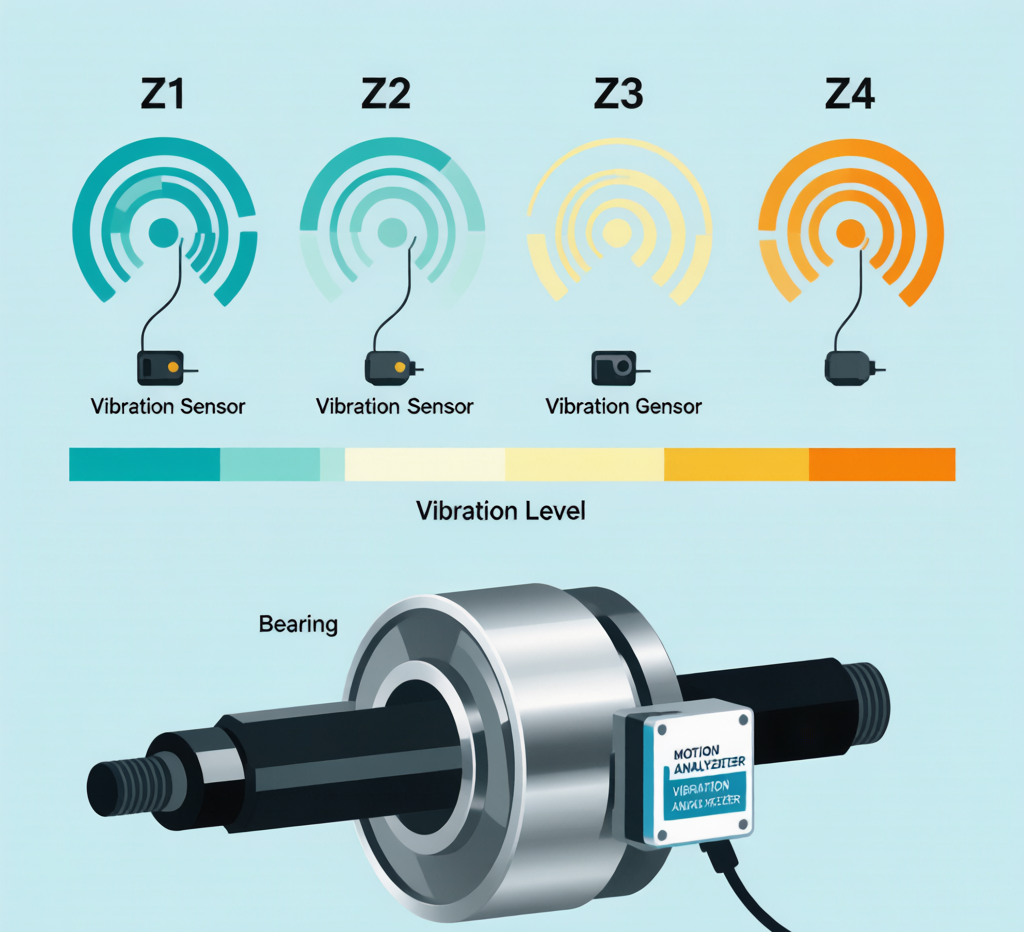 Bearing noise grade comparison Z1 Z2 Z3 Z4 vibration levels